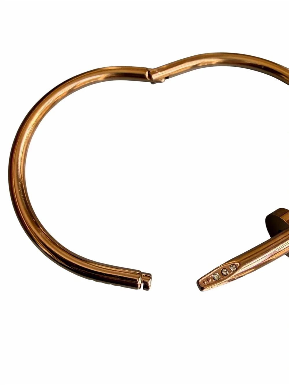 Rose Gold Crystal Nail Bangle Bracelet